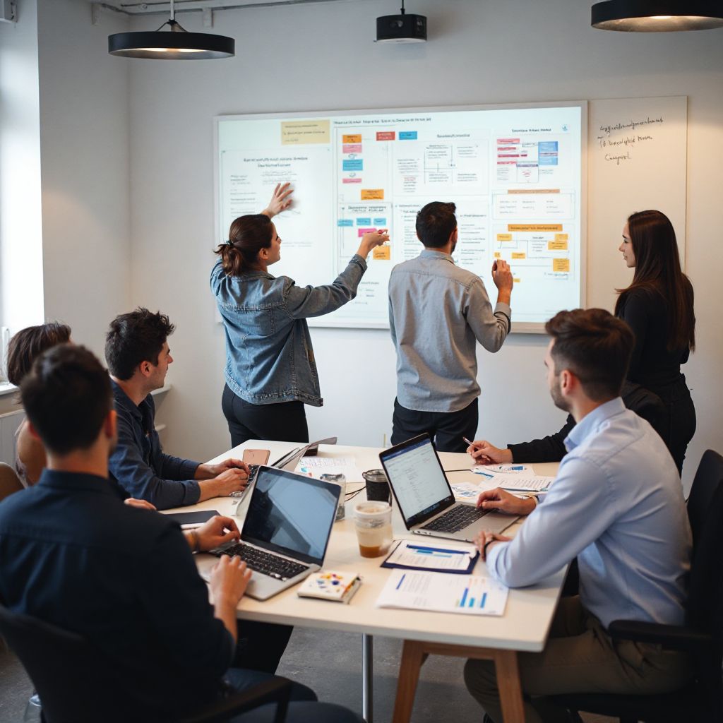 Equipo de desarrollo trabajando